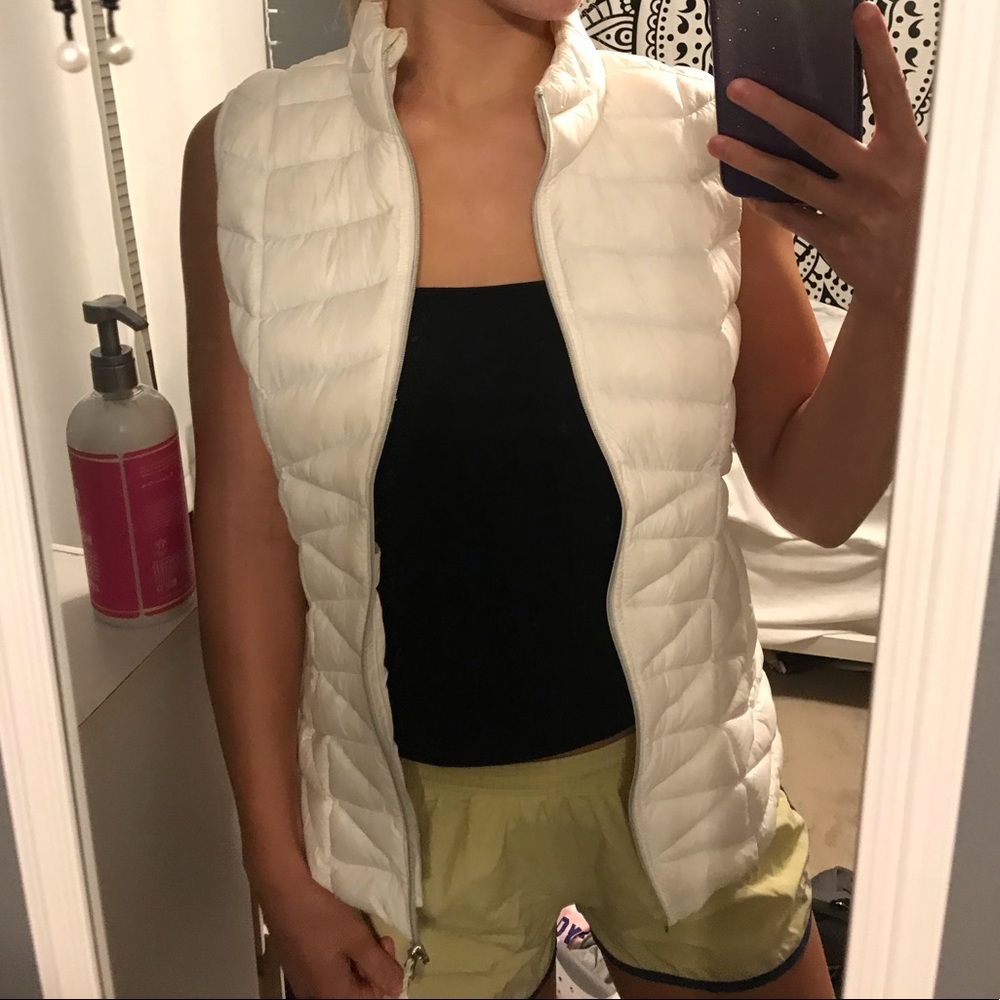 white puffer vest